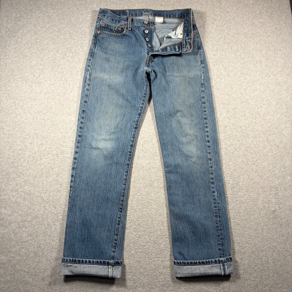 Levi 501's Original Fit Jeans Men 30x34 Blue Vintage 2000s Button Fly Straight